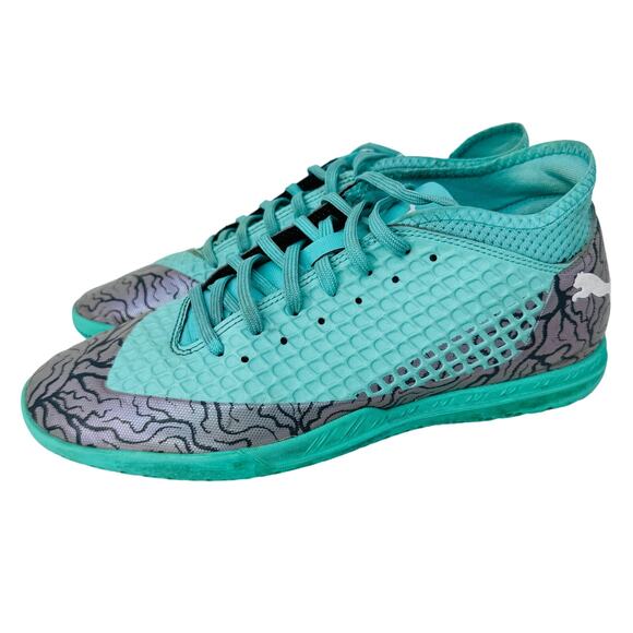 Puma Future 2.4 Turf Football Shoes Sneakers Low Top Green Gray Mens‎ Size 8 - Picture 1 of 7